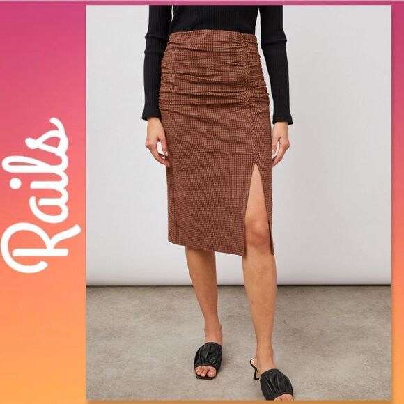 Rails Luci Skirt Russet Gingham NWT - Picture 1 of 10